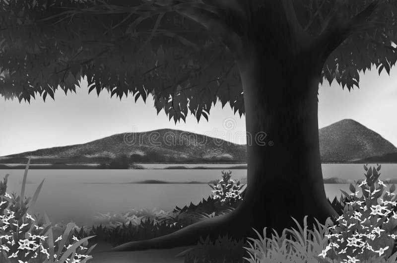 Black and white location stock illustration. Illustration of mist