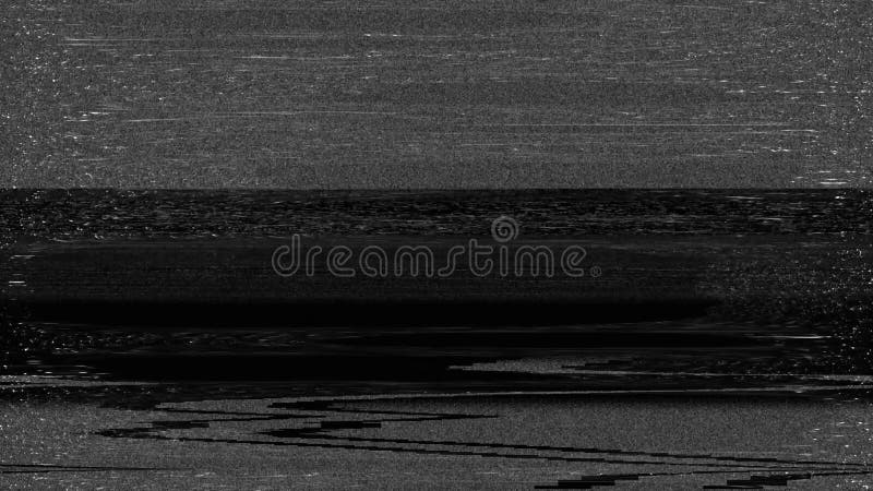 Black And White Loop Animation of digital glitched abstract texture TV signal glitch error. stock illustration