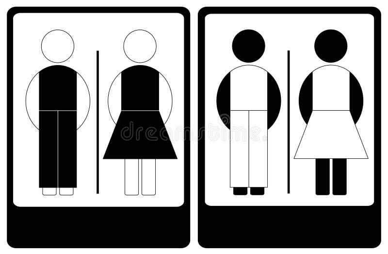 Black and white male and female sign