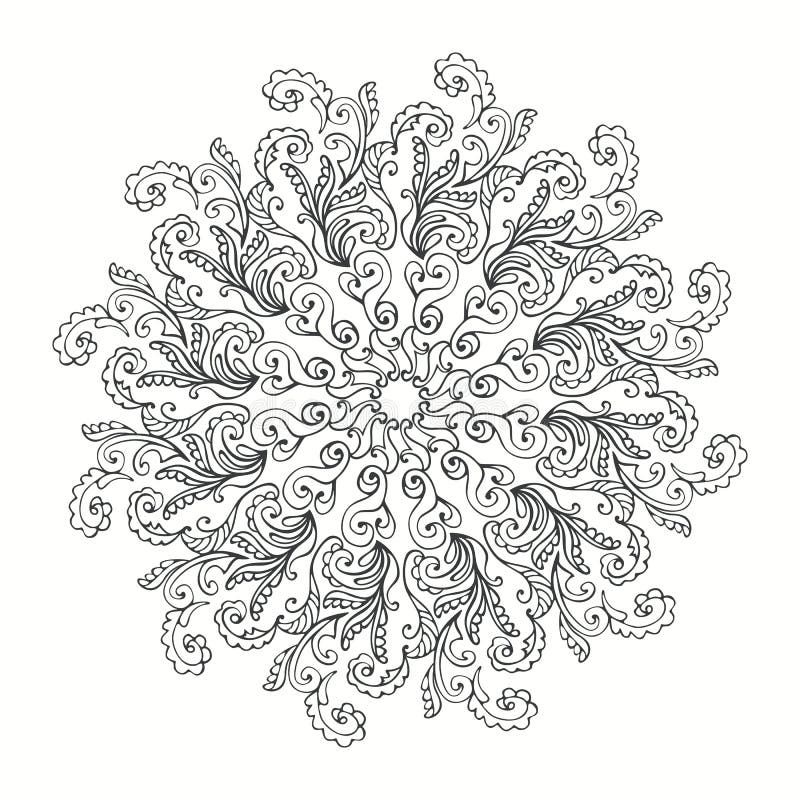 Download Black And White Mandala. Adult Coloring Book Page Design Stock Illustration - Illustration of ...