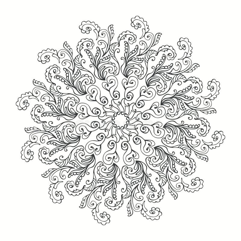 Download Black And White Mandala. Adult Coloring Book Page Design Stock Illustration - Illustration of ...