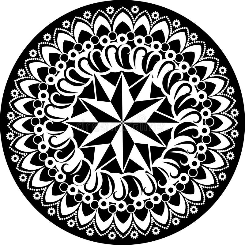 Black and white mandala stock vector. Illustration of elegant - 48110225