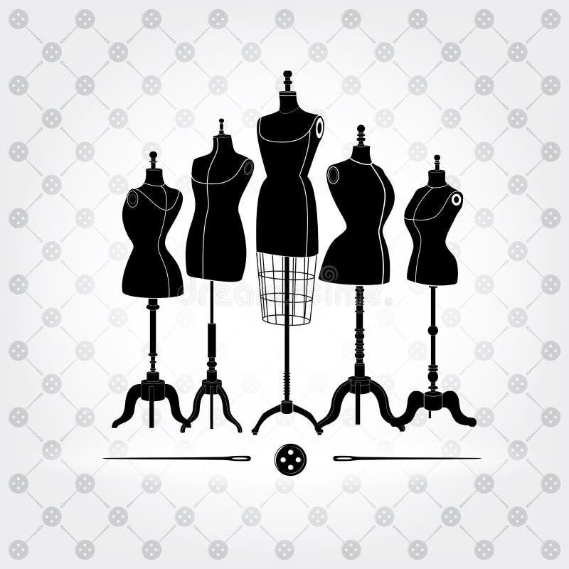 Mannequin Silhouette Collections Stock Vector Illustration of