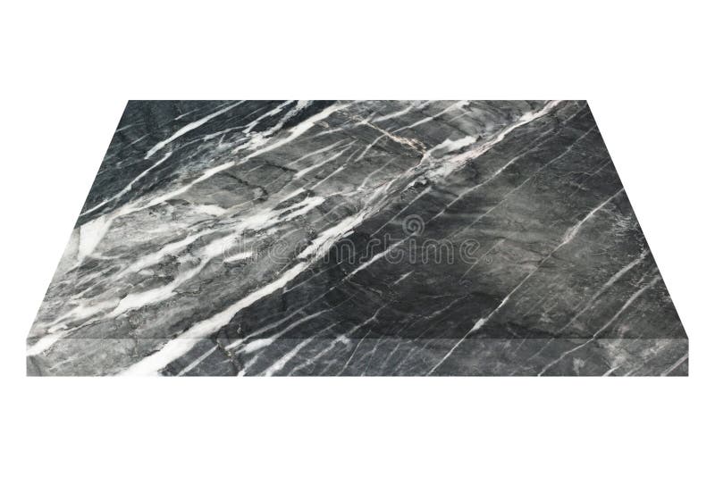 Black and White Marble Plate or Sheet for Construction Isolated Stock