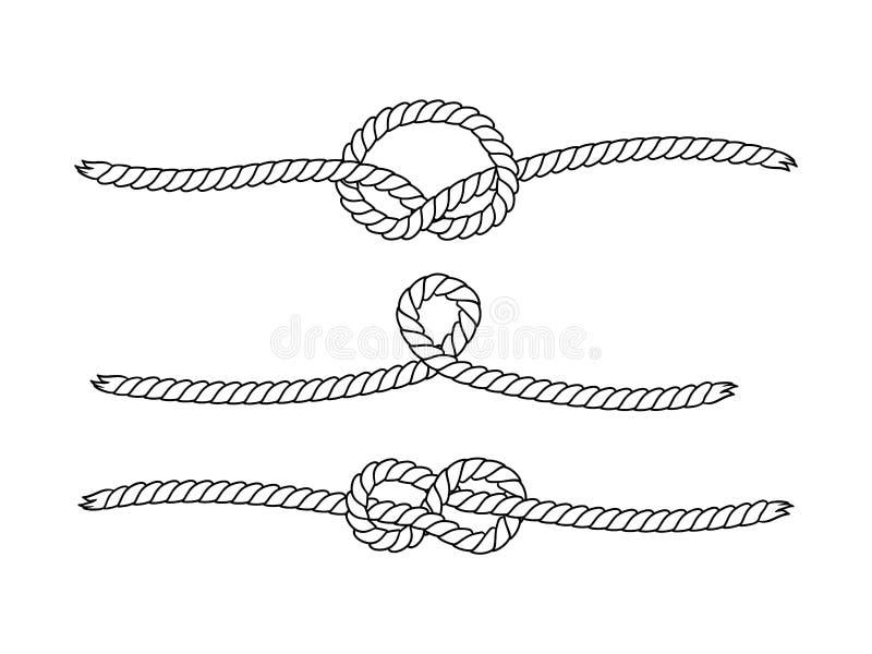 Navy Rope and Marine Knots Striped Seamless Pattern in Blue and White ...