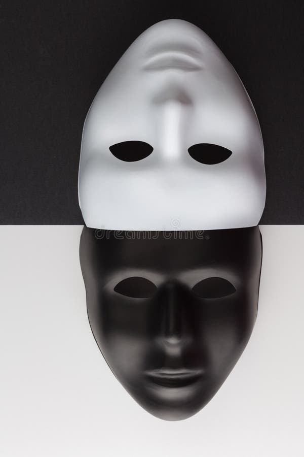 Black and White Masks Upside Down Stock Image Image of dark, isolated