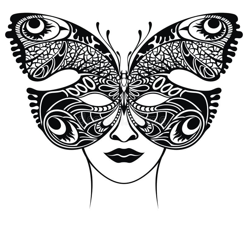 Masquerade Mask . Venetian Lacy Butterfly Filigree Mask Template ...
