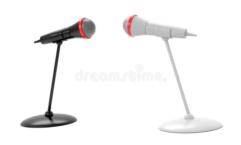 Black and white microphones