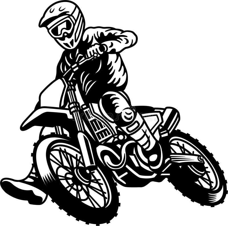 Vector Illustration of Motocross Rider or Racer Take a Turn and Overtake at  Race in Cartoon Style Full Color Stock Vector - Illustration of dangerous,  engine: 222424401