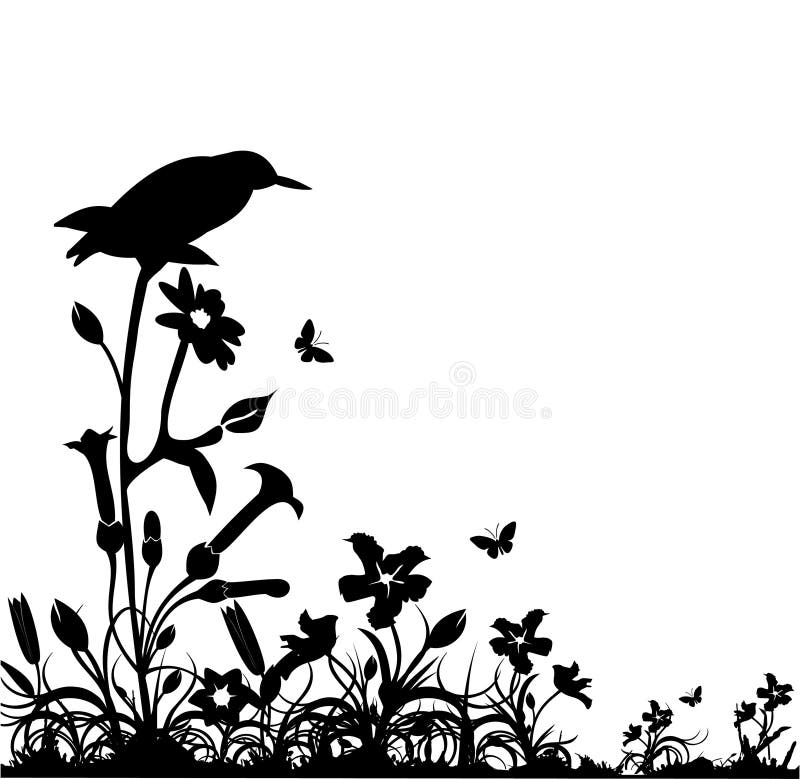Black and White Nature Vector Stock Vector - Illustration of