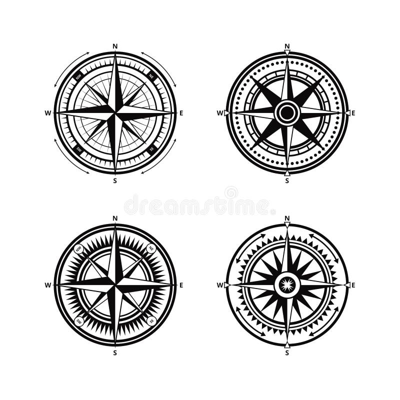 nautical compass vector