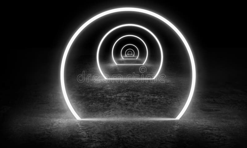 Neoned Lines Futuristic Aesthetics. Glowing Neon Futuristic Style on Smoked  Dark Background. Wallpaper, Background. Stock Illustration - Illustration  of design, perspective: 200395551
