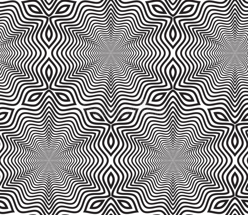 Black and White Op Art Design Vector Seamless Pattern Background Stock Vector Illustration of
