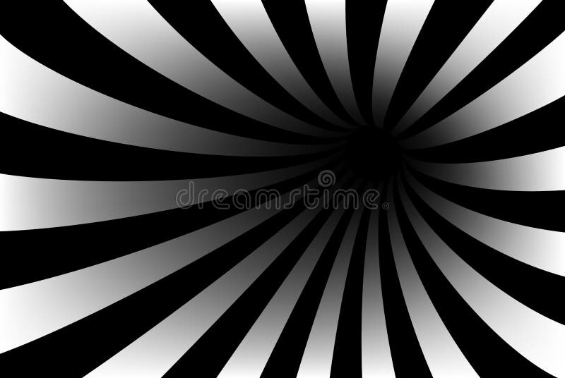 Black and White Optical Illusion. Abstract Background, Striped Tunnel