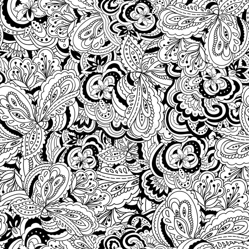 Black and White Oriental Ornamental Seamless Pattern Stock Vector ...