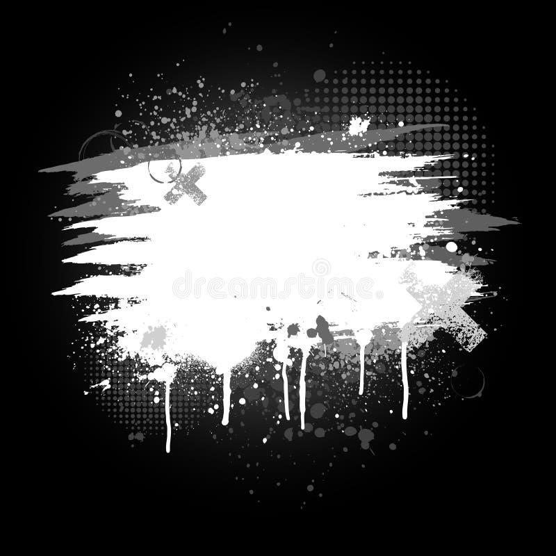 Black And White Paint Splatter Royalty Free Stock Photography - Image