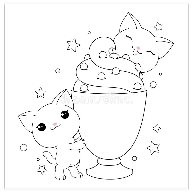 Coloriage kawaii  Cute coloring pages, Cat coloring page