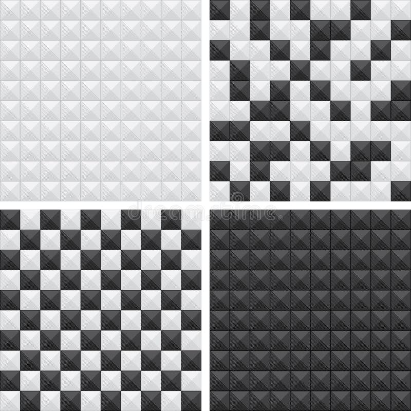 Black and white patterns vector illustration