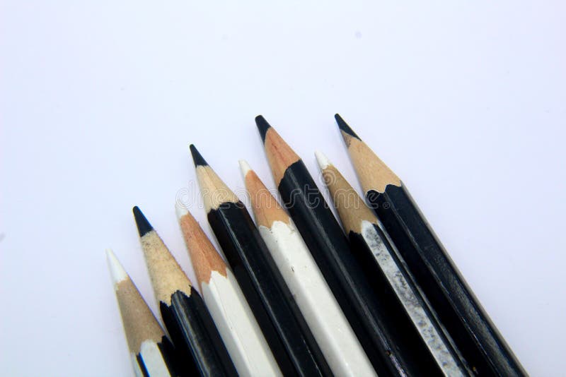 Black and White Pencils on a Plain Background Stock Image Image of design, paper 245367375