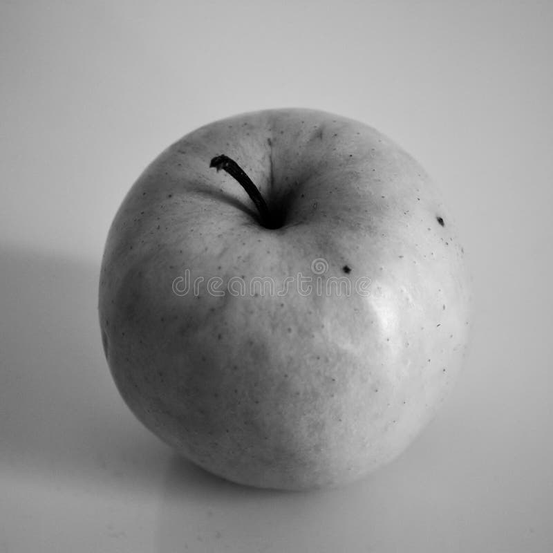 Black and White Photo of an Apple . Stock Image - Image of mela, apple ...