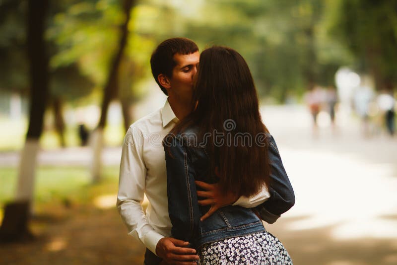 Black and White Photo Beautiful Young Couple in the Park Stock Image ...