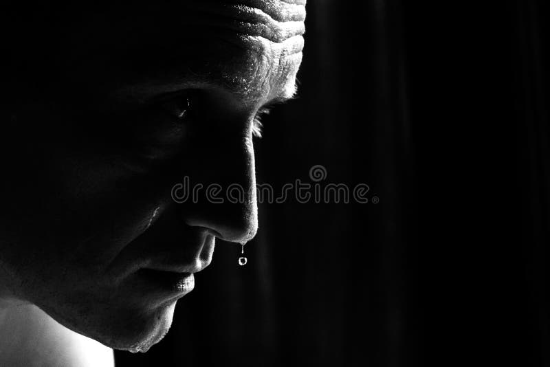 Dark Man With White Face Paint Stock Photo - Download Image Now