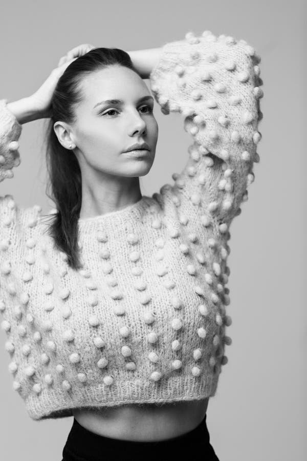 Black-white photo of model stock photos