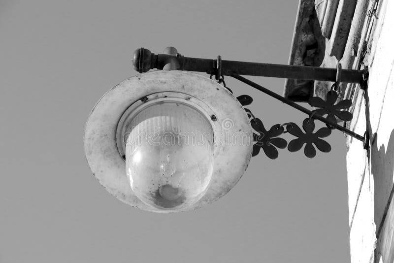 Black and White Photo. Street Lamp. Street Lighting. Stock Photo