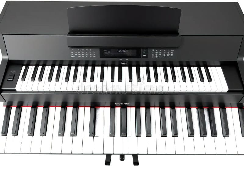 A black and white piano with a black keyboard and a white keyboard royalty free illustration.