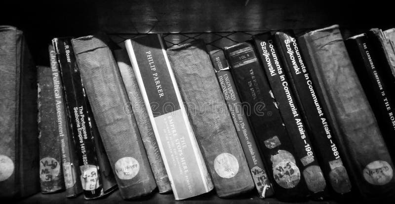 Black And White Picture Of Books Arranged In Order On A Shelf In Central Library In Kerala Ind Editorial Stock Image Image Of Bird Central 167157484