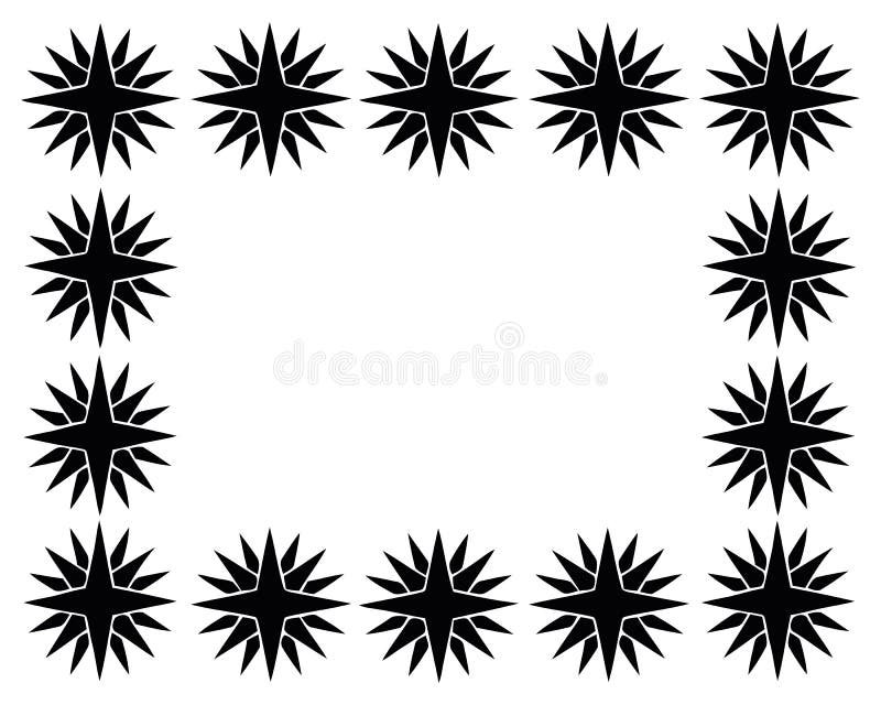 Black and White Picture Frame on the White Wallpaper Stock Vector Illustration of border
