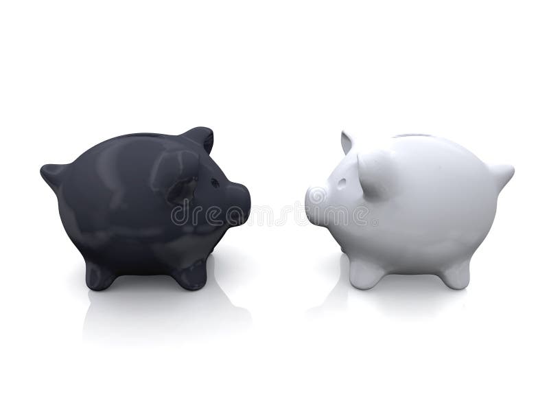 Black and White Piggy Bank