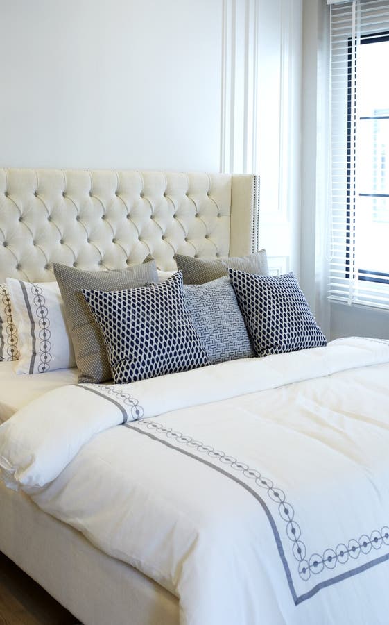 Black and white pillows stock photo. Image of interior 80247500
