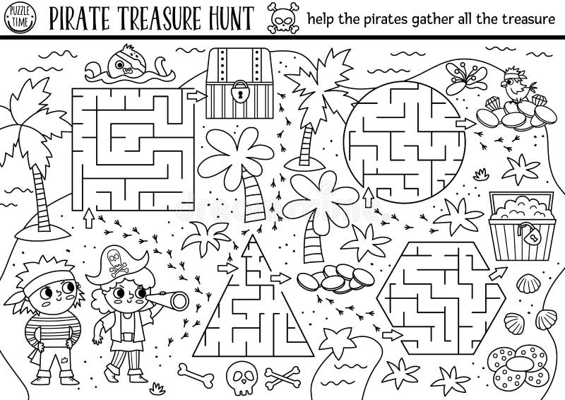 Premium Vector  Education game for children vowel maze help cute cartoon  boy move to treasure map printable pirate worksheet