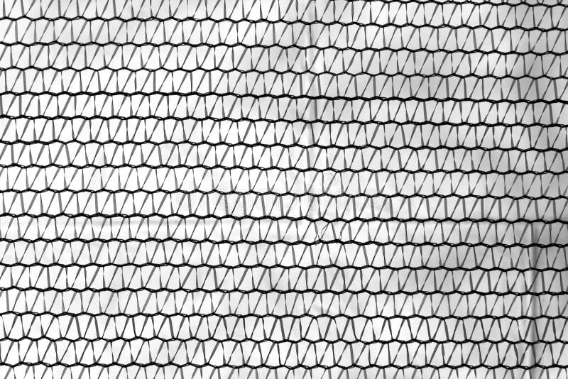 Black and White Plastic Net in Front of Plaster Wall. Stock Image