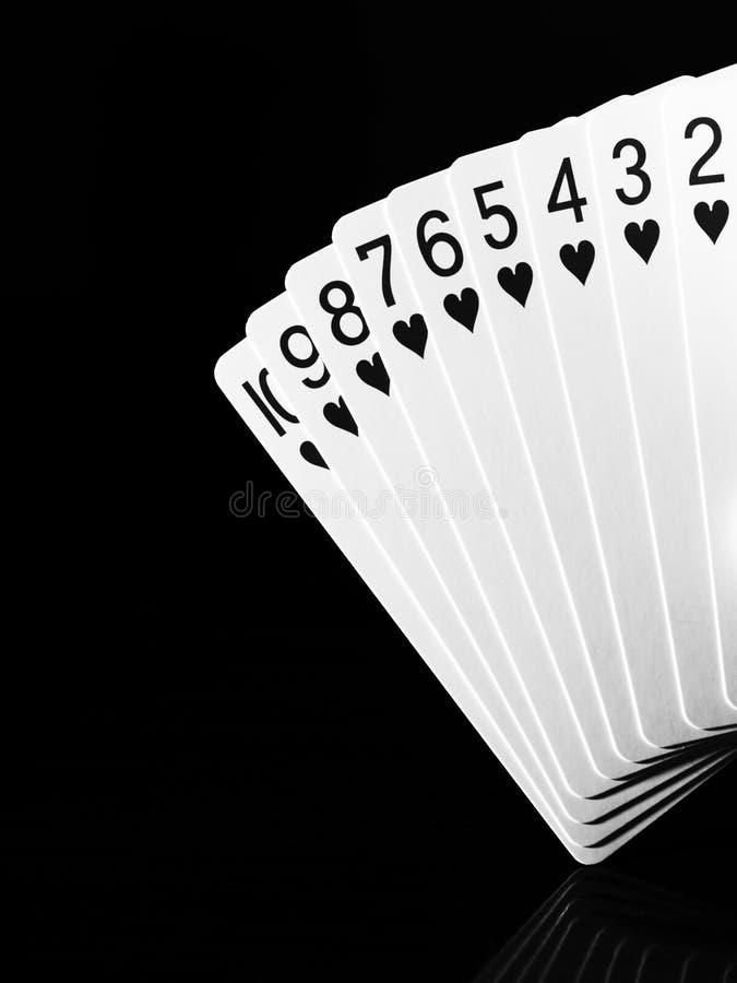 Black and White Playing Cards. Stock Image - Image of closeup