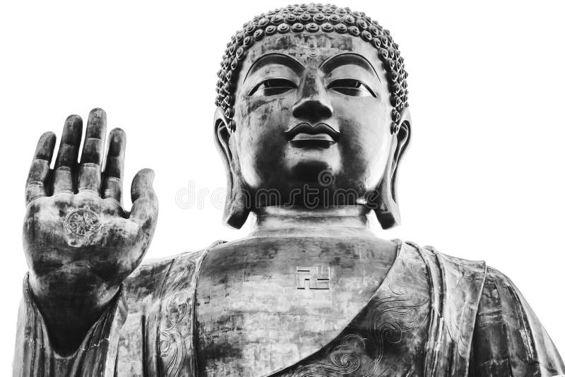 Black and white portrait of big buddha royalty free stock photos Black and white portrait of big buddha royalty free stock photos