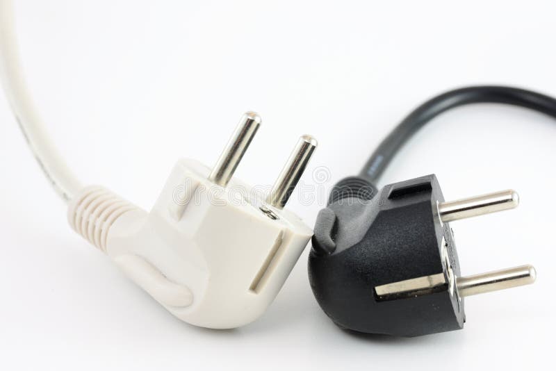 Black and White Power Cables Stock Image Image of white, electric