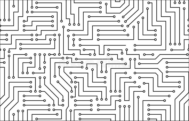 Black and White Printed Circuit Board