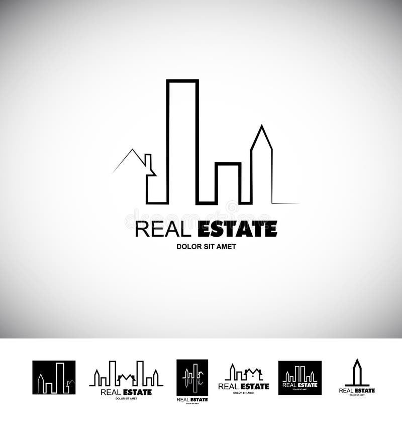 Black and white real estate logo