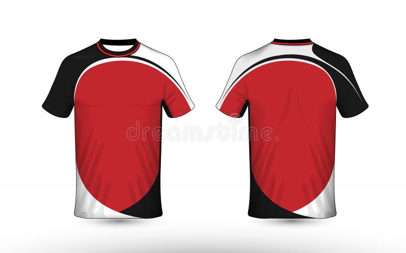 Black, Red And White Layout E-Sport T-Shirt Design Template Stock Vector -  Illustration Of Designs, Blank: 130052927