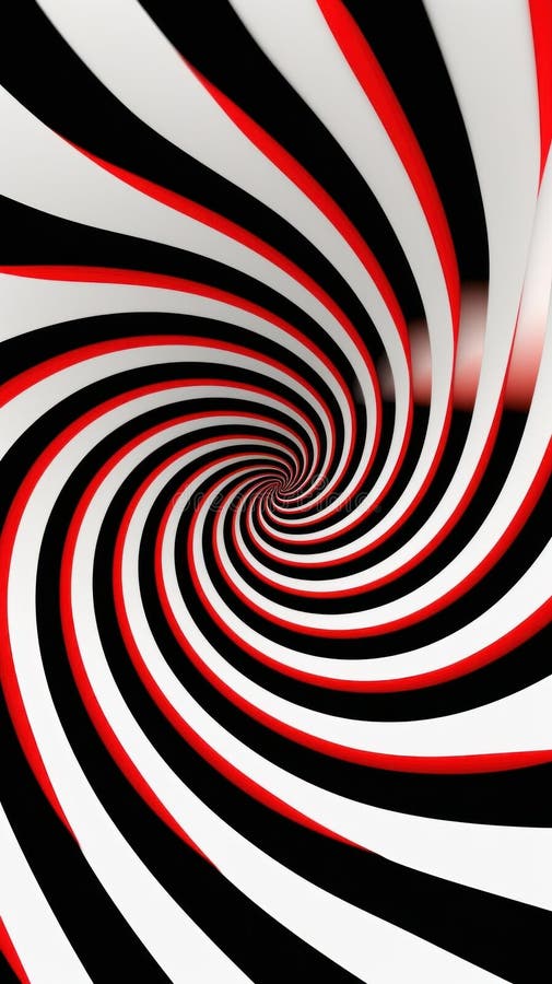 A black and white and red spiral design. Generative AI image. vector illustration