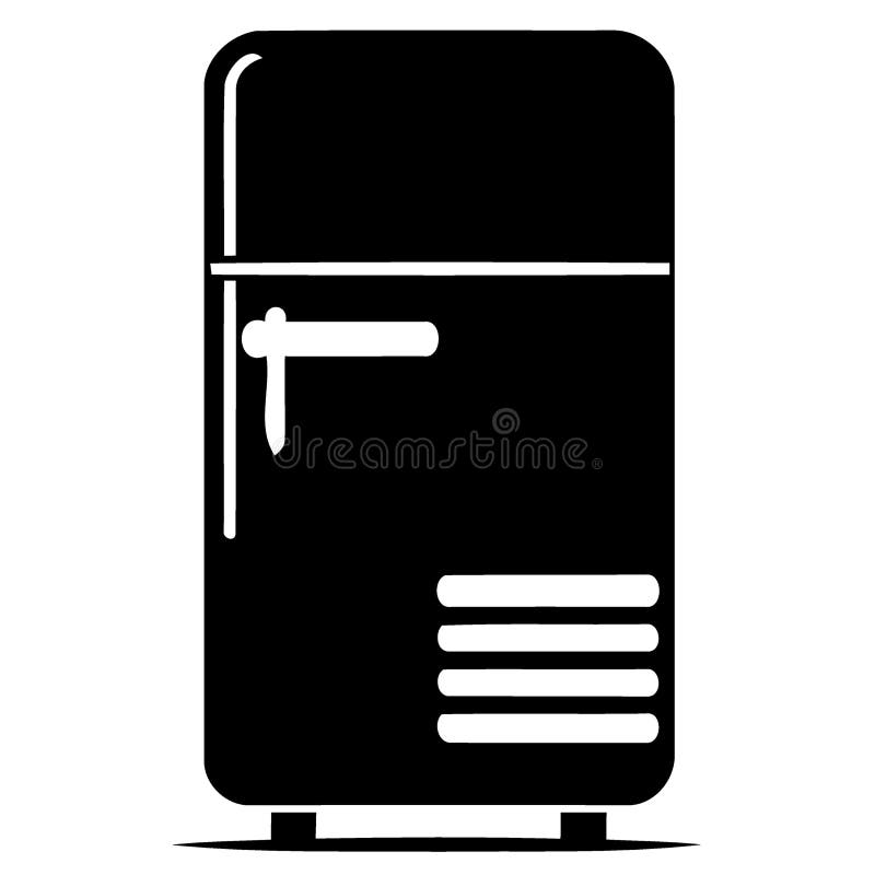Black and White Refrigerator Icon or Logo Stock Photo Image of home