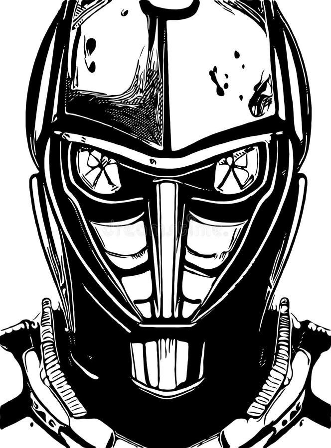 Black and White of Robot Cartoon Stock Illustration Illustration of