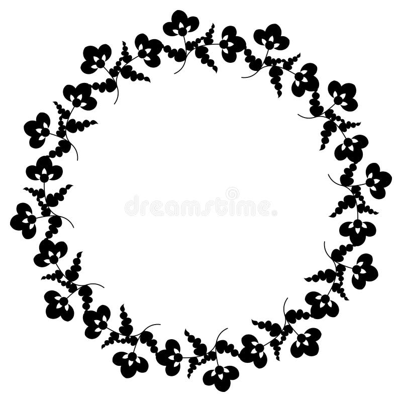 Black and White Round Frame Stock Vector - Illustration of copy ...