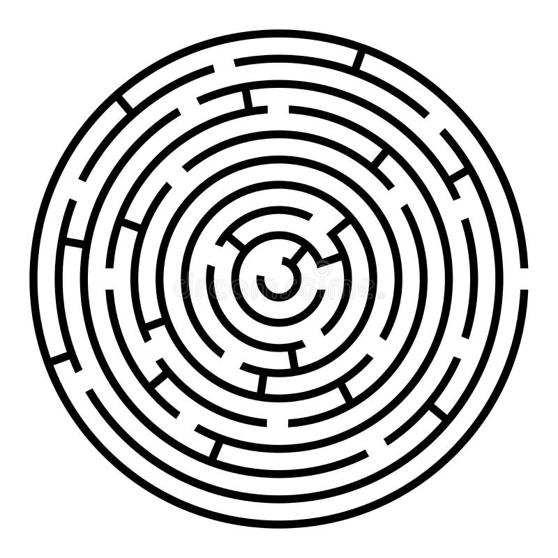 Black and white round maze royalty free illustration Black and white round maze royalty free illustration