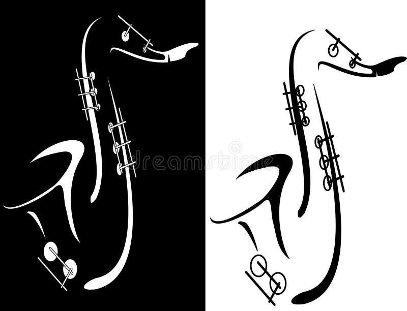 Black and white saxophone