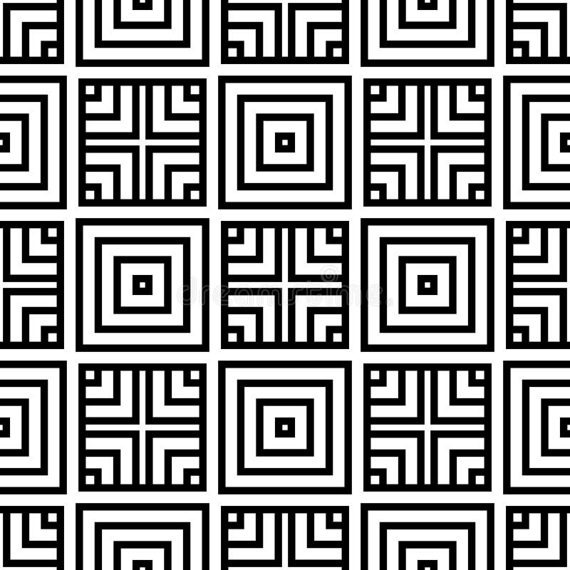 Black and White Seamless Decorative Element Stock Vector Illustration