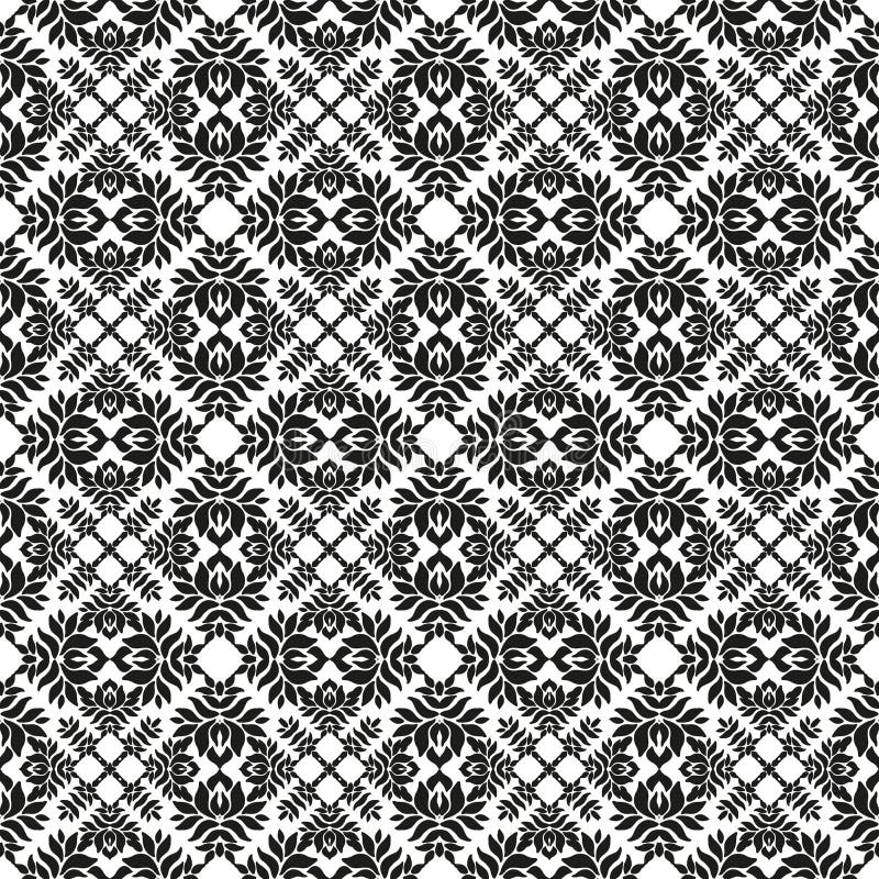 Black and White Seamless Ethnic Pattern Stock Vector - Illustration of ...