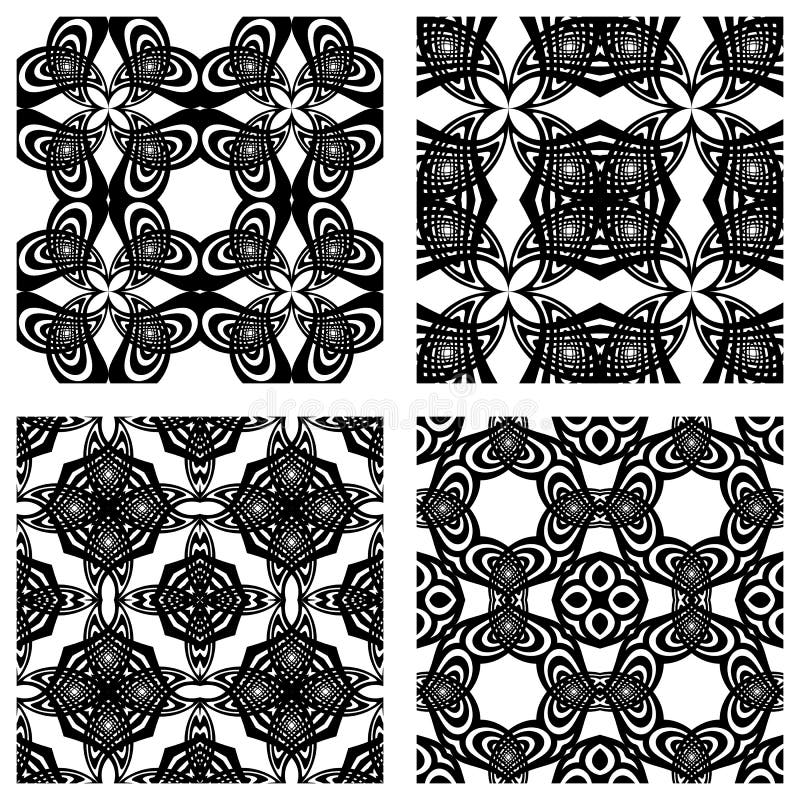 Black and white seamless patterns royalty free illustration
